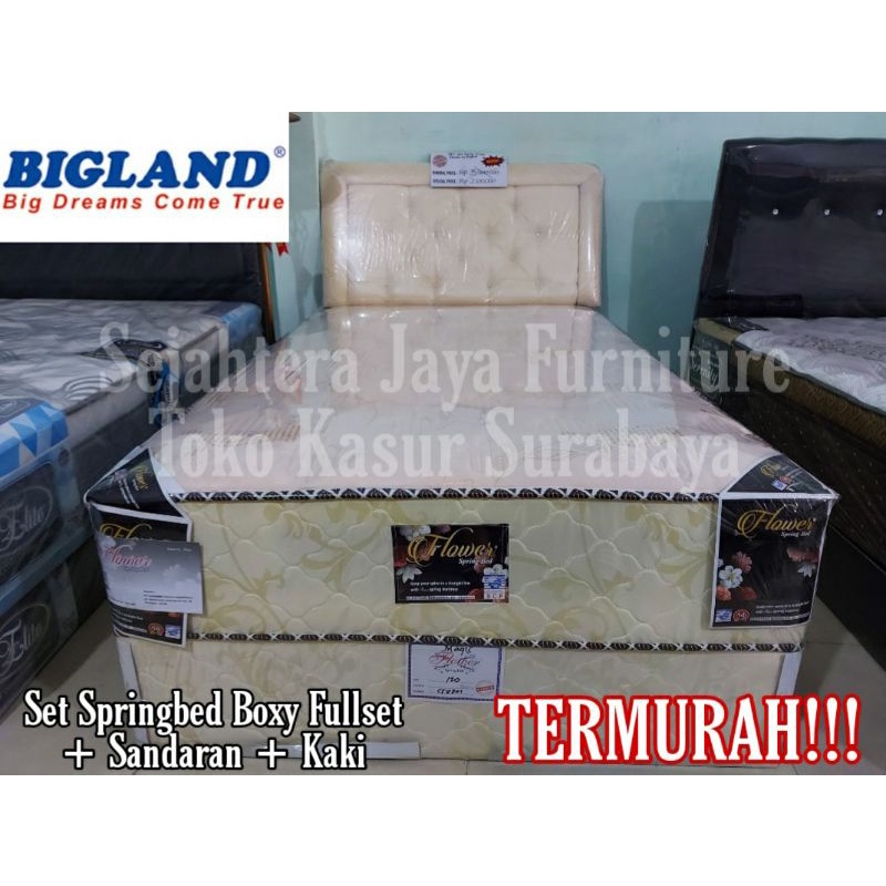 PROMO SET Springbed Bigland Flower boxy 120x200 + Sandaran Fullset