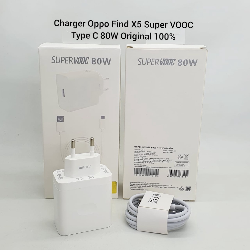 Charger OPPO Find X5 / 5 Pro SuperVOOC USB toType C 80W Fast Charging Original 100%