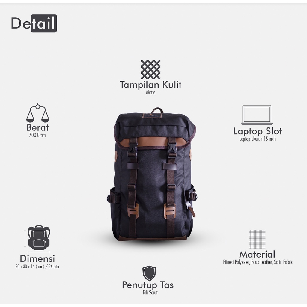 CITY HUSTLE BLACK |ManNeedMe x URBAN| Tas Ransel Punggung Pria Wanita Tas Backpack ORIGINAL