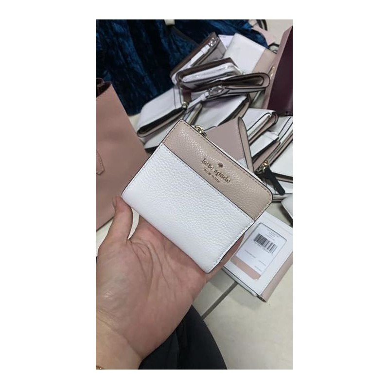 Kate Spade Cameron Small L-Zip Bifold Colorblock White