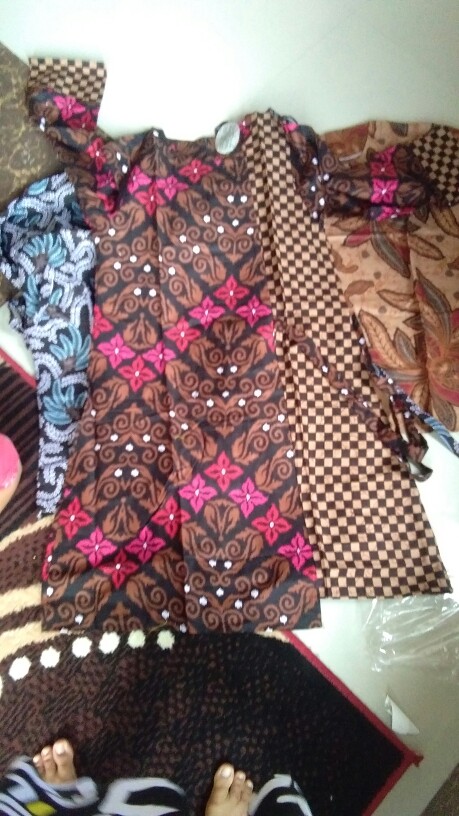 M-l-xl-xxl Batik Tunik Wanita Asj Sa Hrb026 Kenongo Pekalongan Sogan Tulis