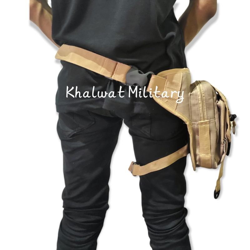 TAS PAHA TACTICAL DAN TAS SELEMPANG - TAS PINGGANG TACTICAL CREAM