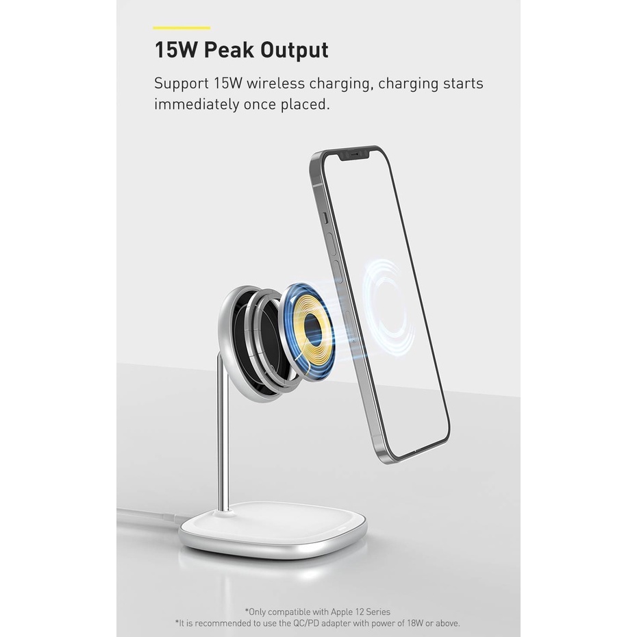 Pengisi Daya Nirkabel Meja 2 in 1 Magnetic iPhone Wireless Charging 20W Swan WXSW-C