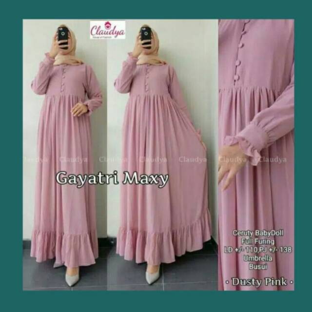 GAYATRI Gamis Dress Maxy Syari Ceruty Babydoll
