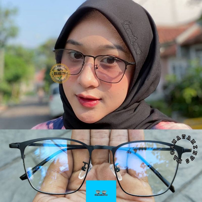 Kacamata wanita besi kotak | Kacamata minus | Kacamata photocromic | F 2047