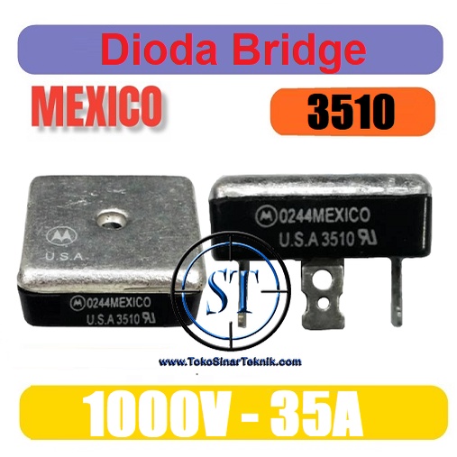 Dioda Bridge 3510 MEXICO 35A 1000V U.S.A Diode Jembatan Kotak Kiprok Original MIC Asli