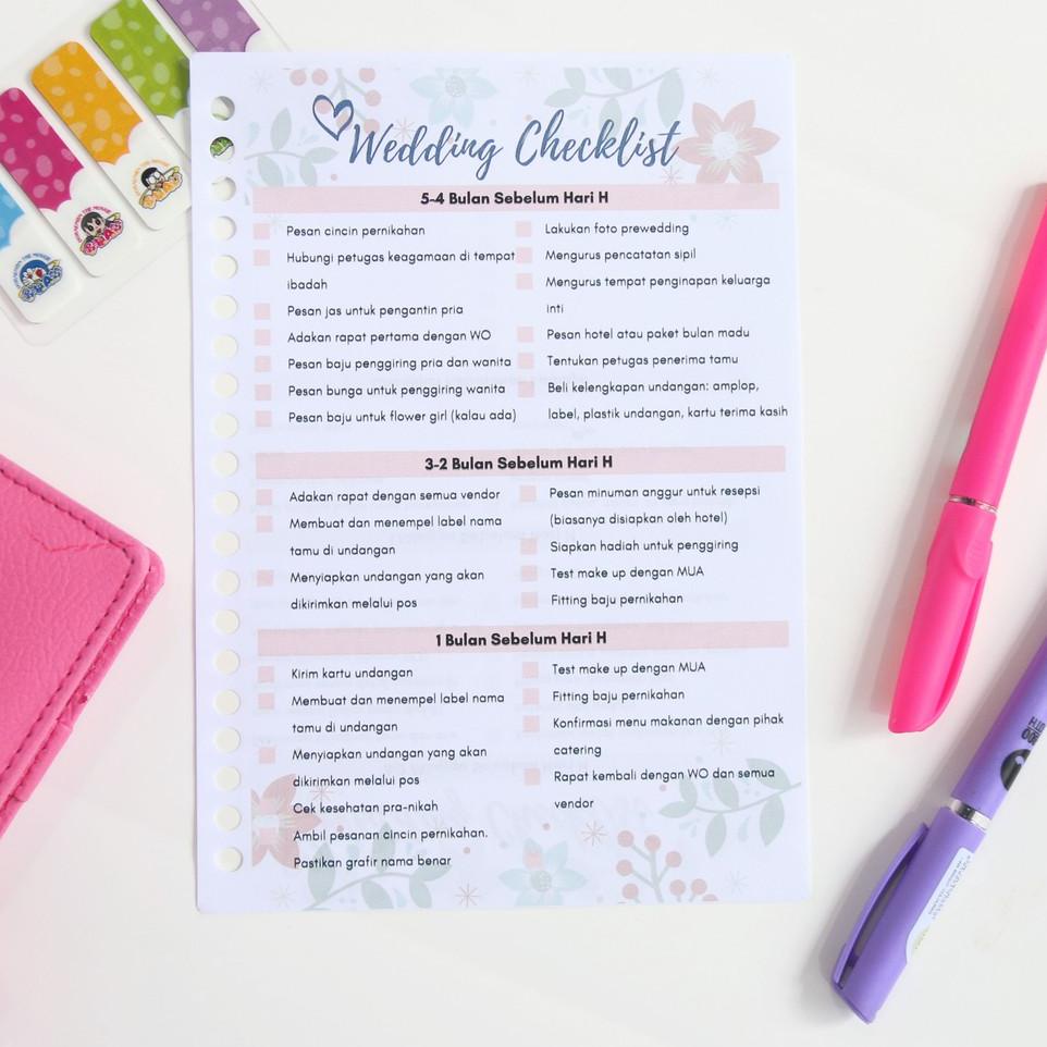 

52 ✈ Wedding Planner / Kertas Binder Loose Leaf A5 & B5 / Sehati Planner tg™ [Harga Murah]