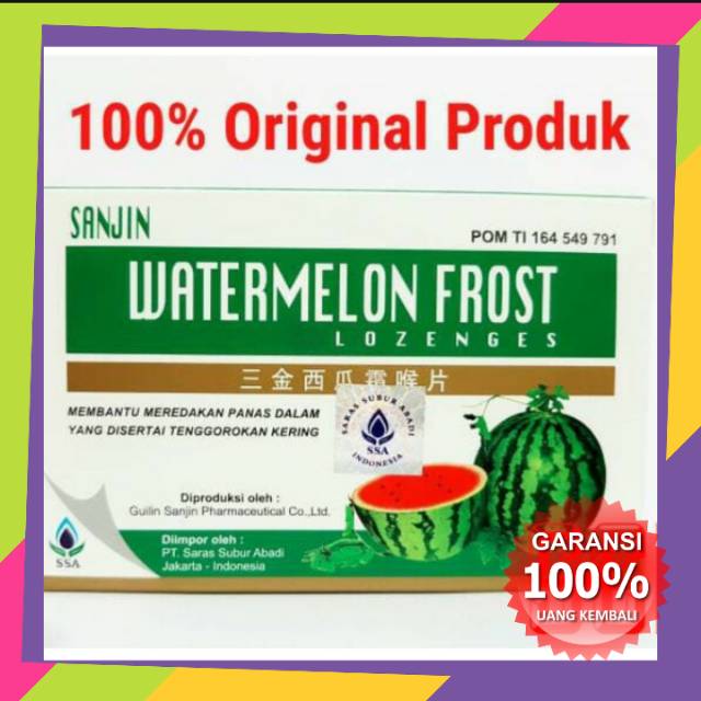 obat sakit tenggorokan, permen obat, sakit tenggorokan, obat cina, bpom ori, Sanjin Watermelon Frost