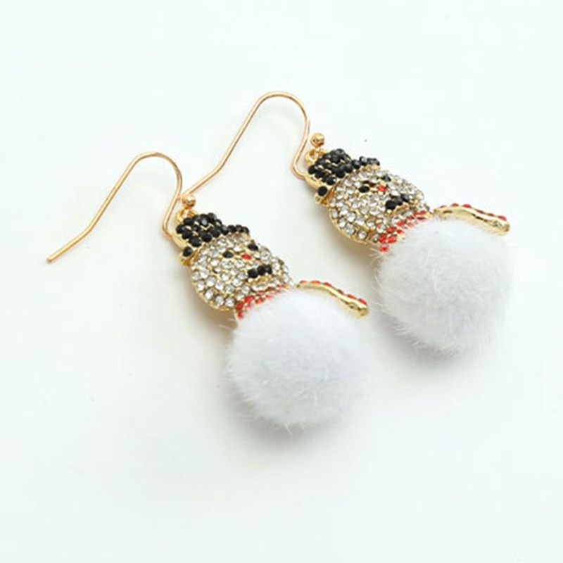 Anting Menjuntai Desain Snowman Untuk Hadiah Natal