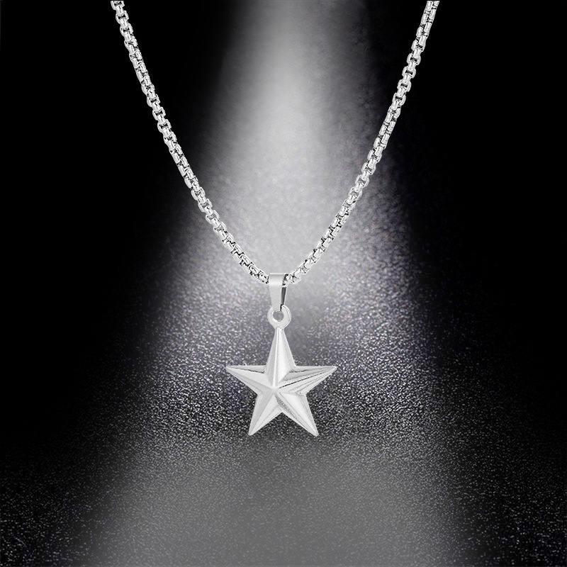 304L stainless steel kalung elegan pentagram pendant Kalung untuk wanita minimalis bintang klavikula