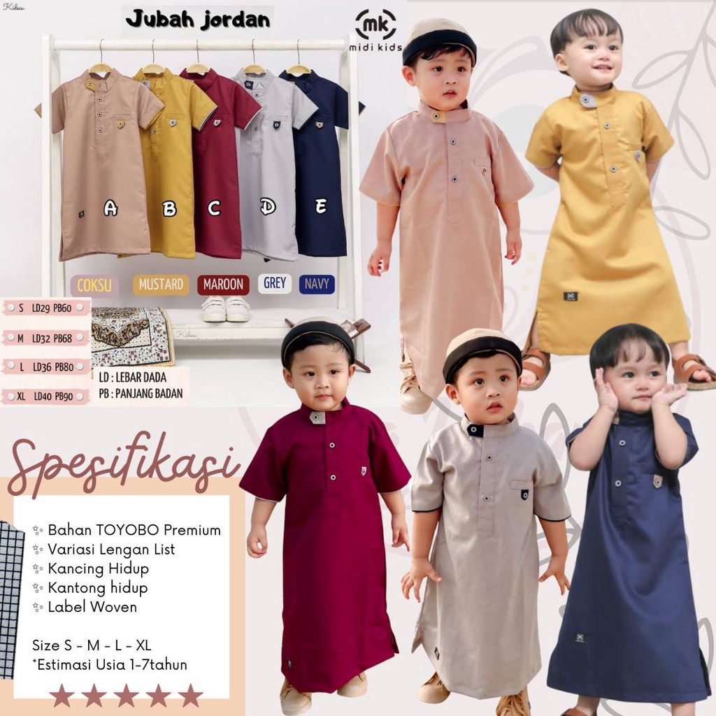 Jubah Gamis anak Jordan by midikids