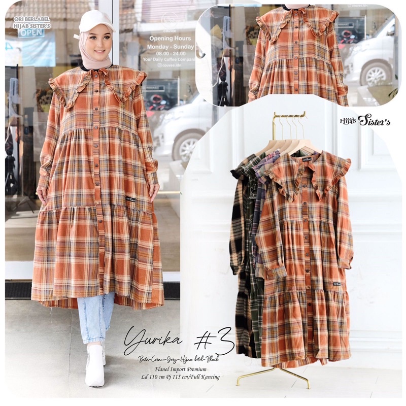 Jual YURIKA AFIQA MIDI DRESS/ FLANEL / KOTAK KOTAK/ ORI HIJAB SISTER Shopee Indonesia