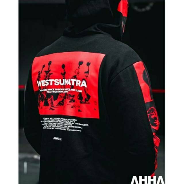 GRADE ORI - Size L XL XXL XXXL - Jaket Sweater Hoodie Premium AHHA West Sumatera Hitam Fleece Tebal