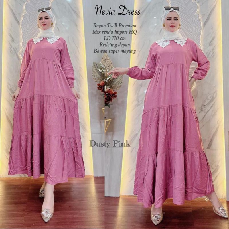 Gamis renda rayon Twill //JF1072