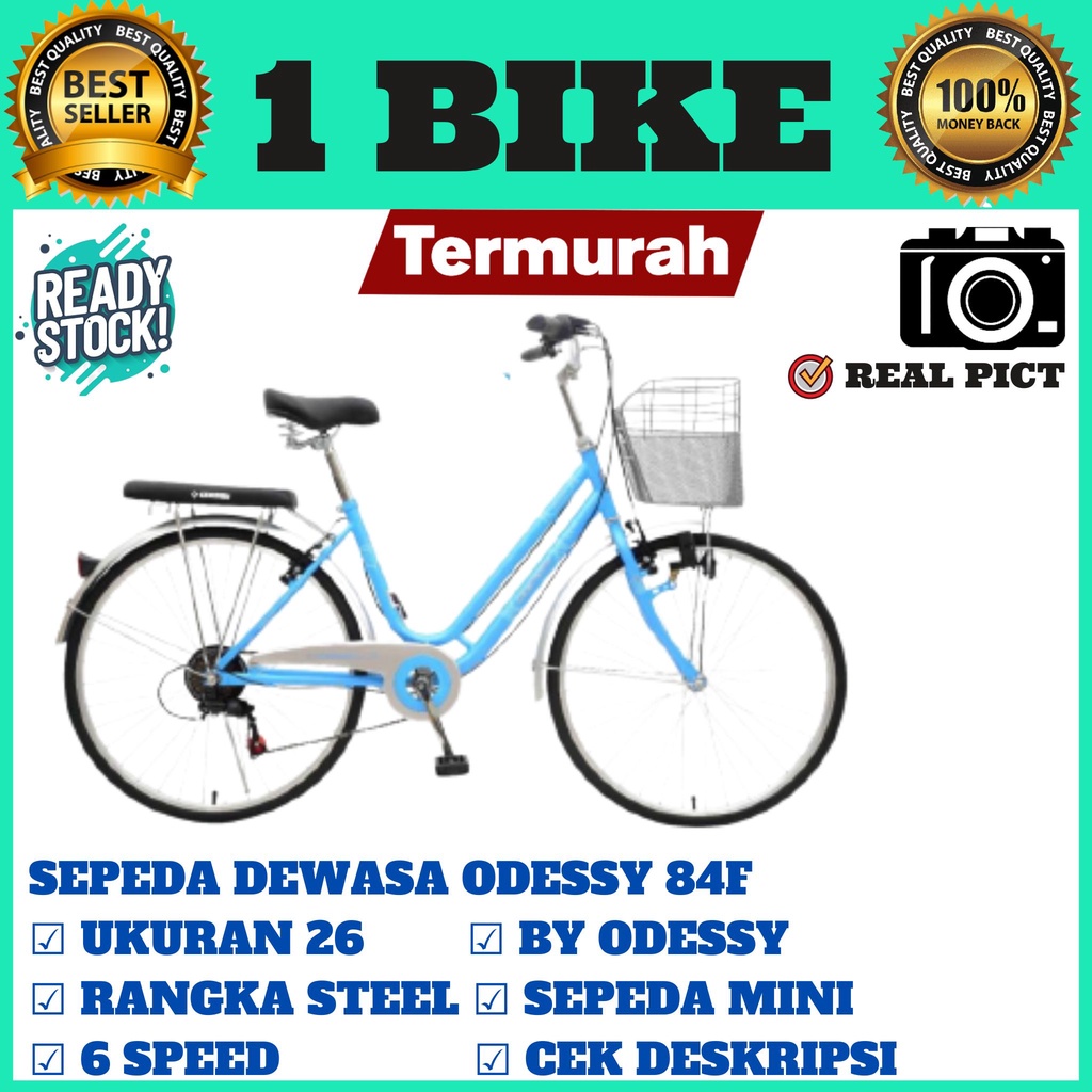 [EKA JAAYA SEPEDA] Sepeda Keranjang Dewasa ODESSY 26 84 F Ukuran 26 Inch Mini 6 Speed