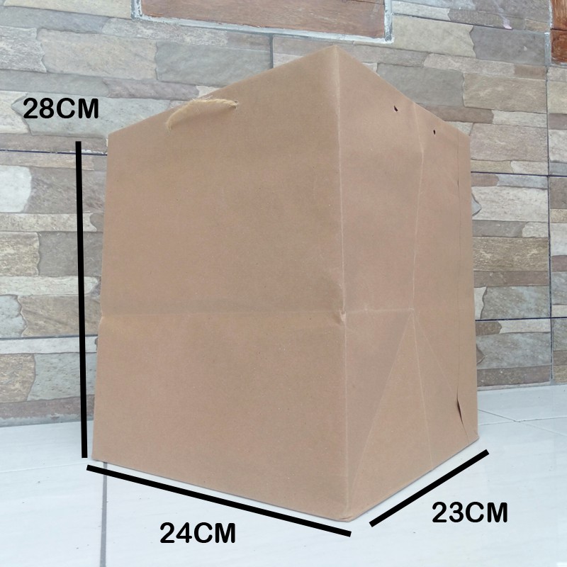 

paperbag polos tas kertas paper bag coklat ukuran 28cm x 24cm x 23cm