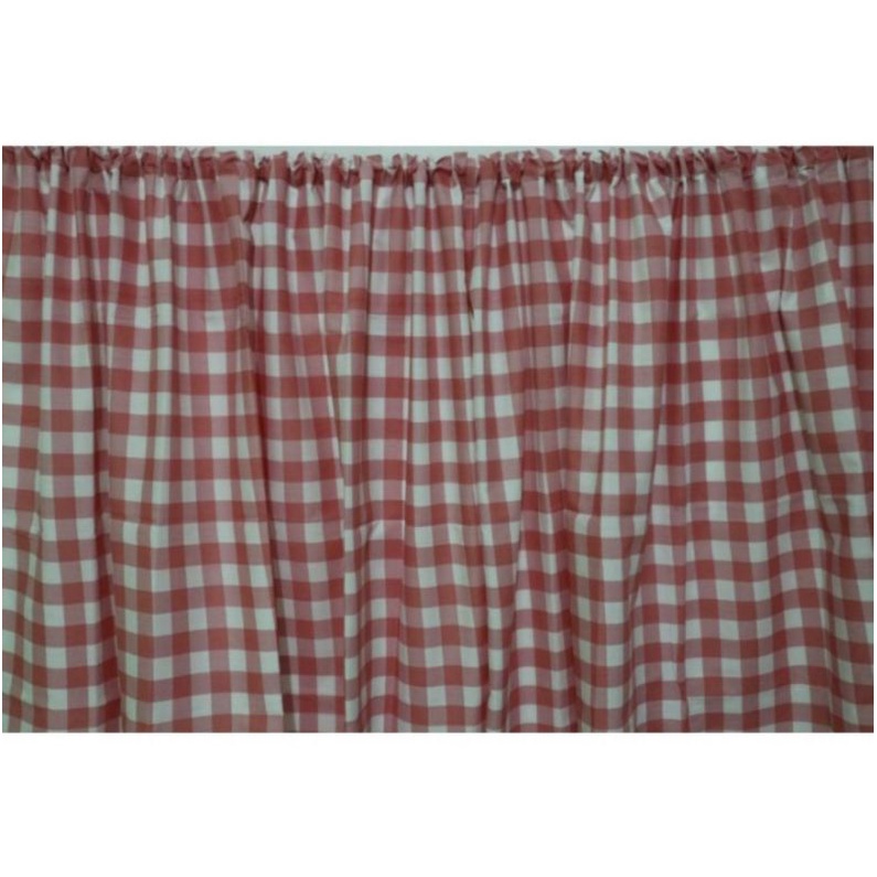 Gorden bawah kompor/Gorden kolong dapur/Gorden kolong meja dapur bahan katun panca Kotak Pink