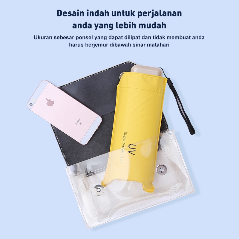 Payung lipat Mini Cantik anti UV Mini Umbrella Payung Lipat Premium Anti Sinar UV Matahari