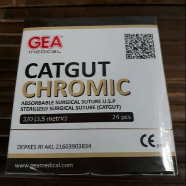 Catgut chromic 3 0 jarum GEA