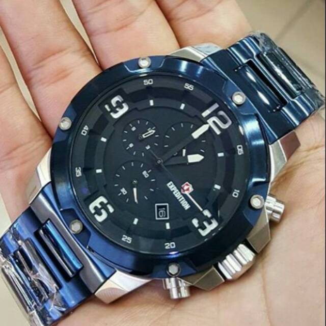 Jam Tangan PRIA EXPEDITION Rantai Blue Ep6698 Original