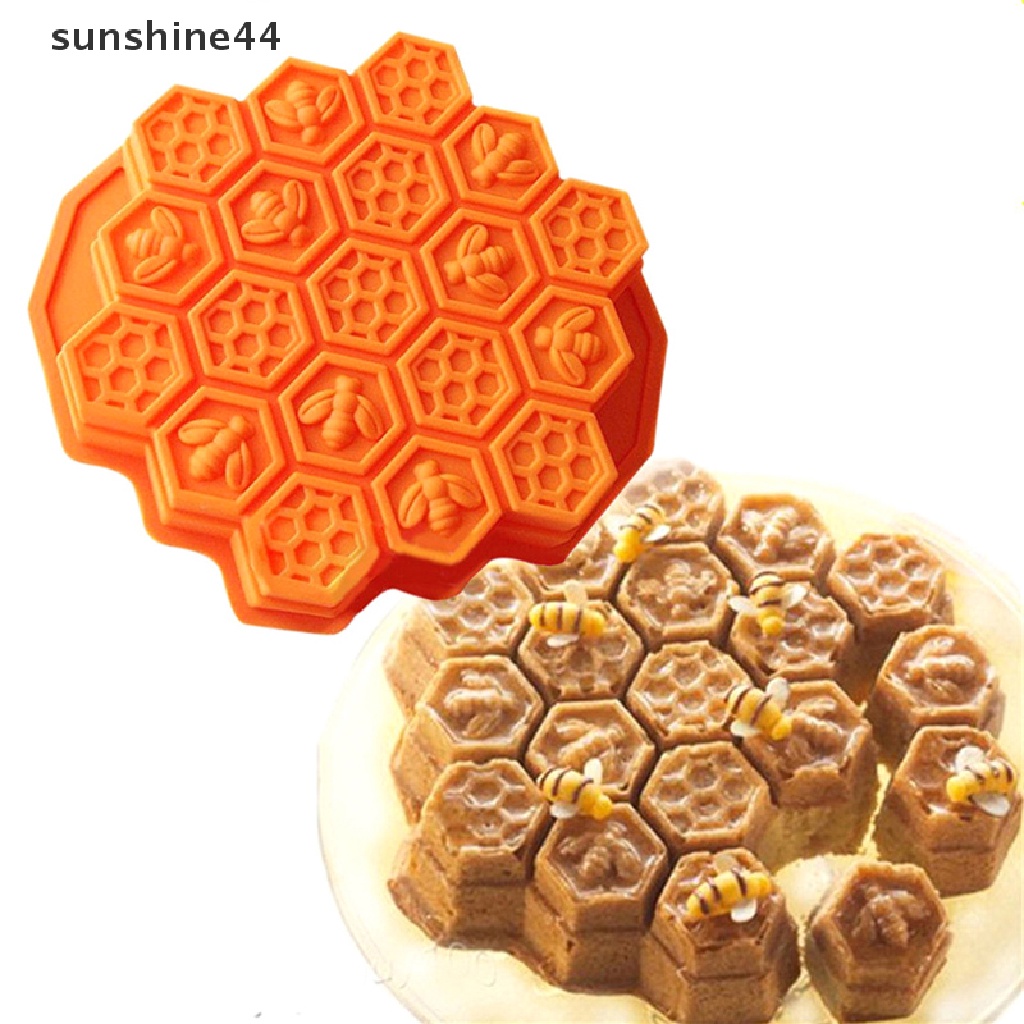 Sunshine Cetakan Adonan Kue &amp; Cokelat Desain Sarang Lebah Dengan 19 Sel