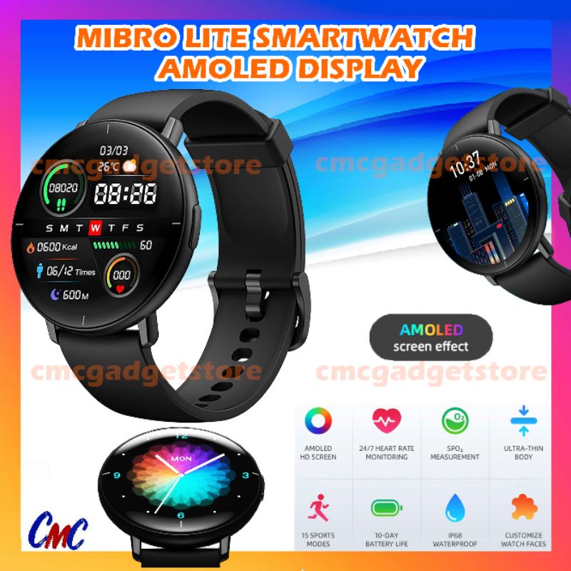 New Mibro Lite Smartwatch Amoled Display 15 Mode Sport Alt Air X1 Honor Band