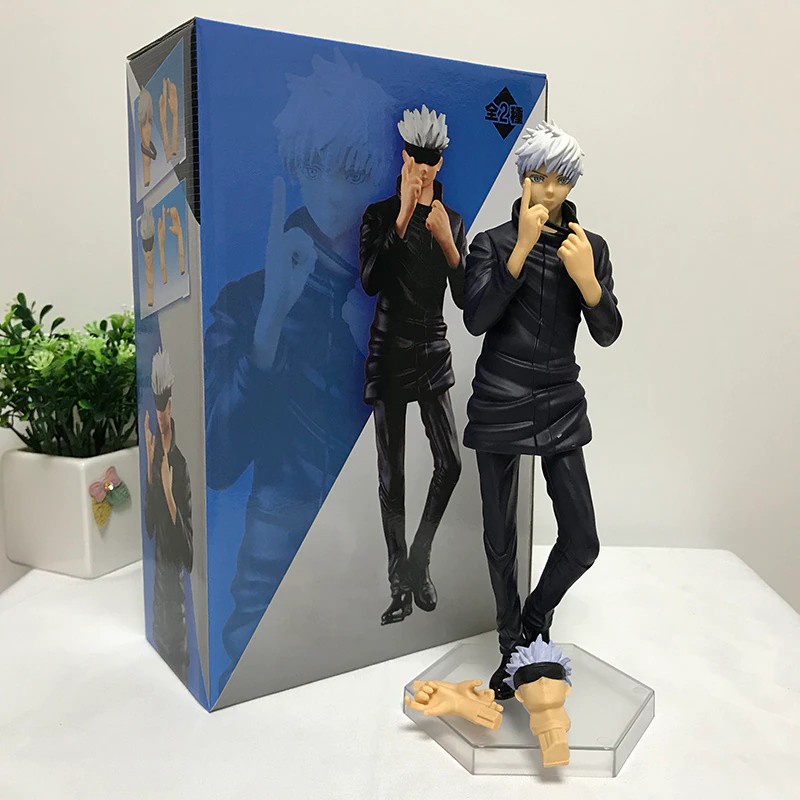 Figure Jujutsu Kaisen Gojo Satoru 23 cm + 2 tangan 1 kepala tambahan