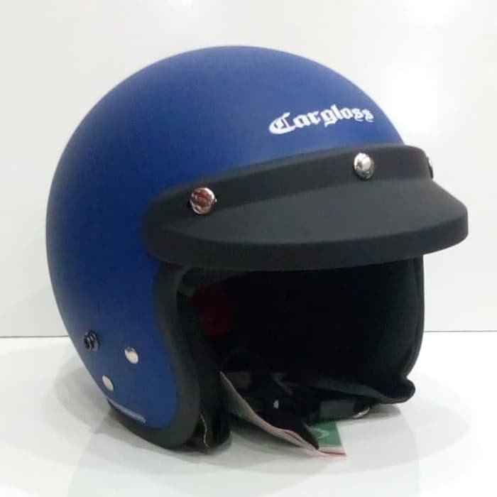 helm Cargloss retro biru doff