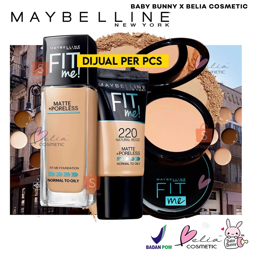 ❤ BELIA ❤ Maybelline Fit Me Series Matte + Poreless Foundation Pump | Compact Powder 12H SPF