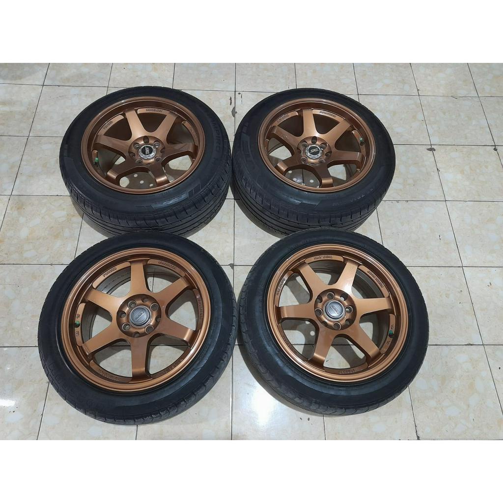 Velg Te37 Ring 16 Lobang Baut 4 Ban 195 50 R16 Yaris Jazz Vios