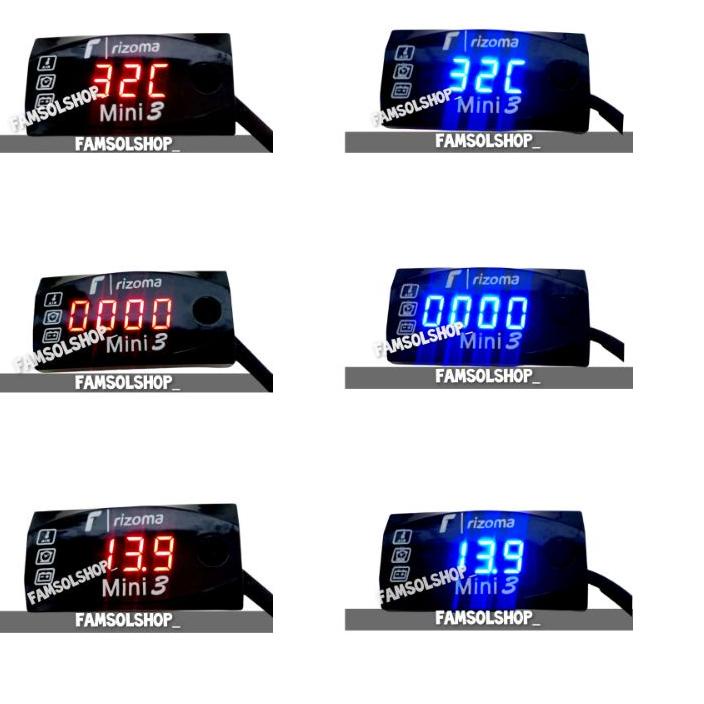 ◌ Voltmeter Rizoma 3 In 1 Rizoma Mini 3 Volt meter 2 In 1 WaterProof Digital (New) ☎