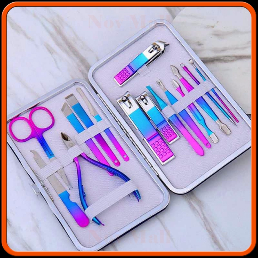 Nail Art Set Gunting Kuku Manicure Pedicure 15 PCS - 7023D