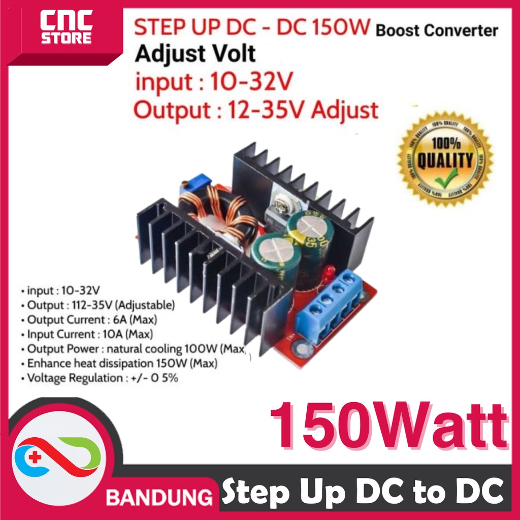 150W DC STEP UP BOOST CONVERTER 6A 10-32V TO 12-35V MODULE