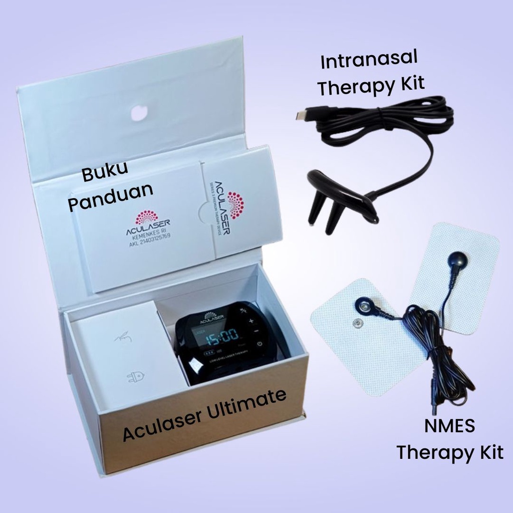 ACULASER ULTIMATE + NMES THERAPY DEVICE ORIGINAL 14 TITIK MATA LASER TERAPI TEKNOLOGI LASER MEMBANTU PEMULIHAN STROKE DIABETES HIPERTENSI KELUARGA DR LASER