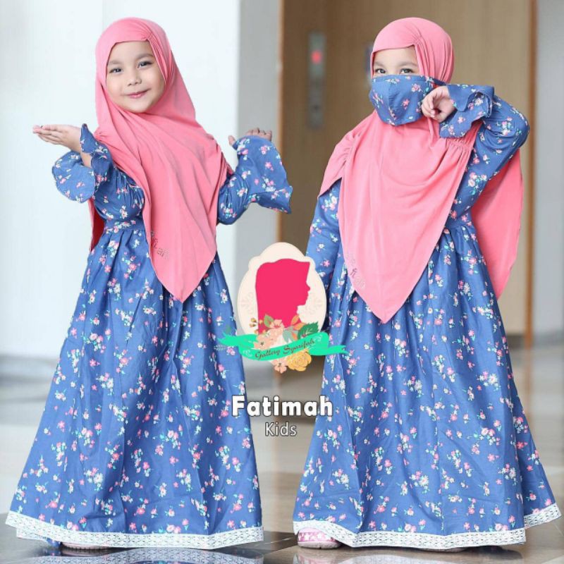 Original Gamis syari Anak Fatimah Brand Shafiah by Gallery Syarifah - gamis katun set realpic