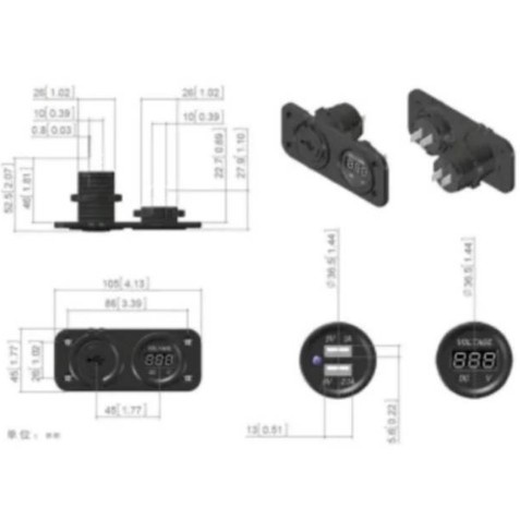 Casan Hp motor charger USB dan Voltmeter tanam Nmax Vario 125 150