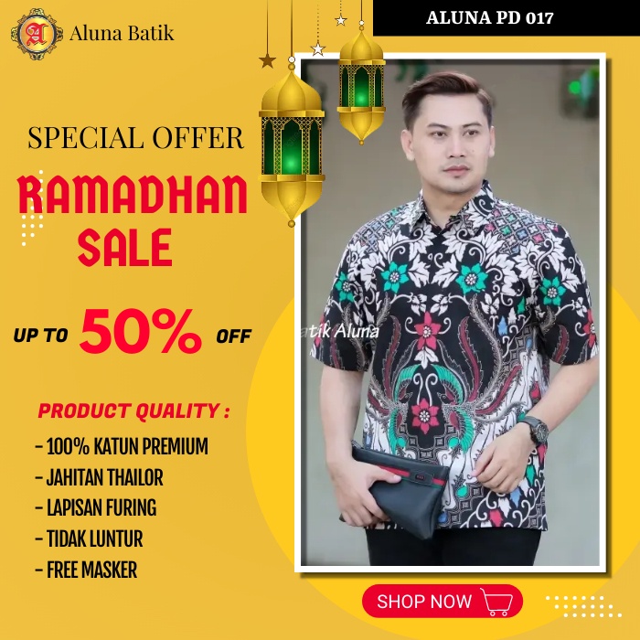 Baju Batik Pria Lengan Pendek Hem Batik Cowok Premium Modern Full Furing PD 017