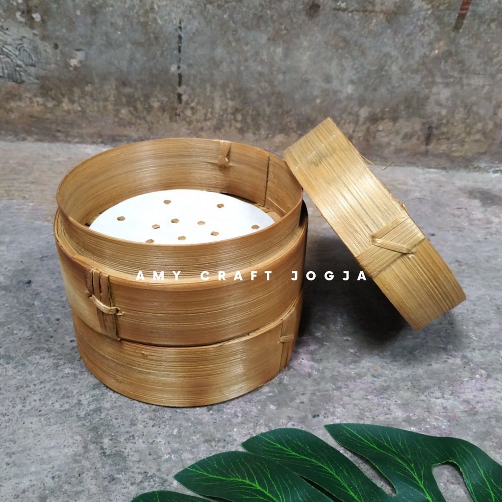 KLAKAT KUKUSAN DIMSUM BAMBU 18 CM 2 Susun (2 bawahan 1 tutup) kukusan bambu/steamer bambu/pao siomay