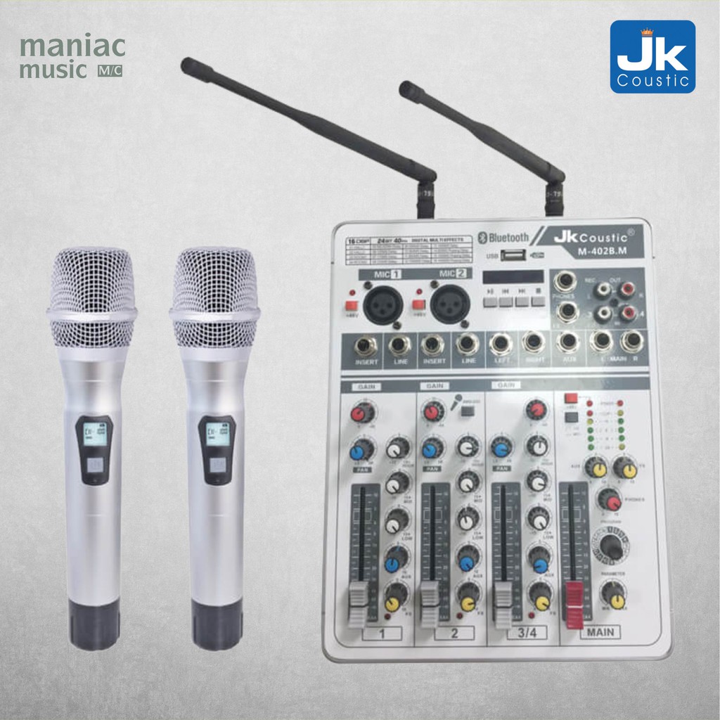 JK Coustic M402BM - Mixer. Profesional. Plus Microphone Wireless 2pcs