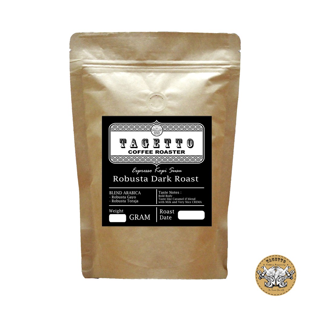 

ESPRESSO KOPI SUSU ROBUSTA DARK ROAST / HITAM BERMINYAK 1KG