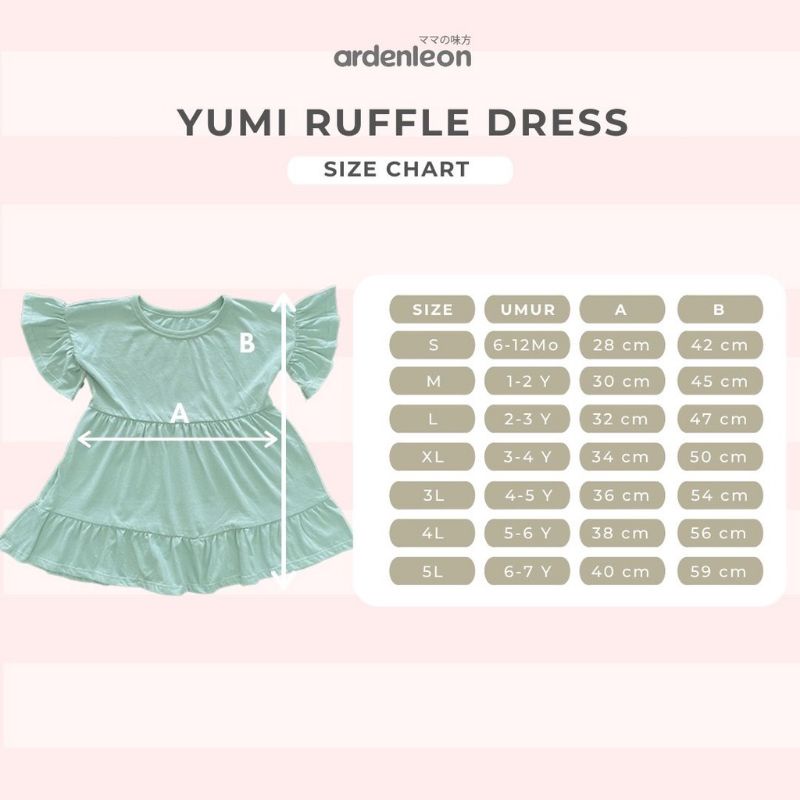 Ardenleon Girls Yumi Ruffle Dress ( 6 bulan sd 7tahun)