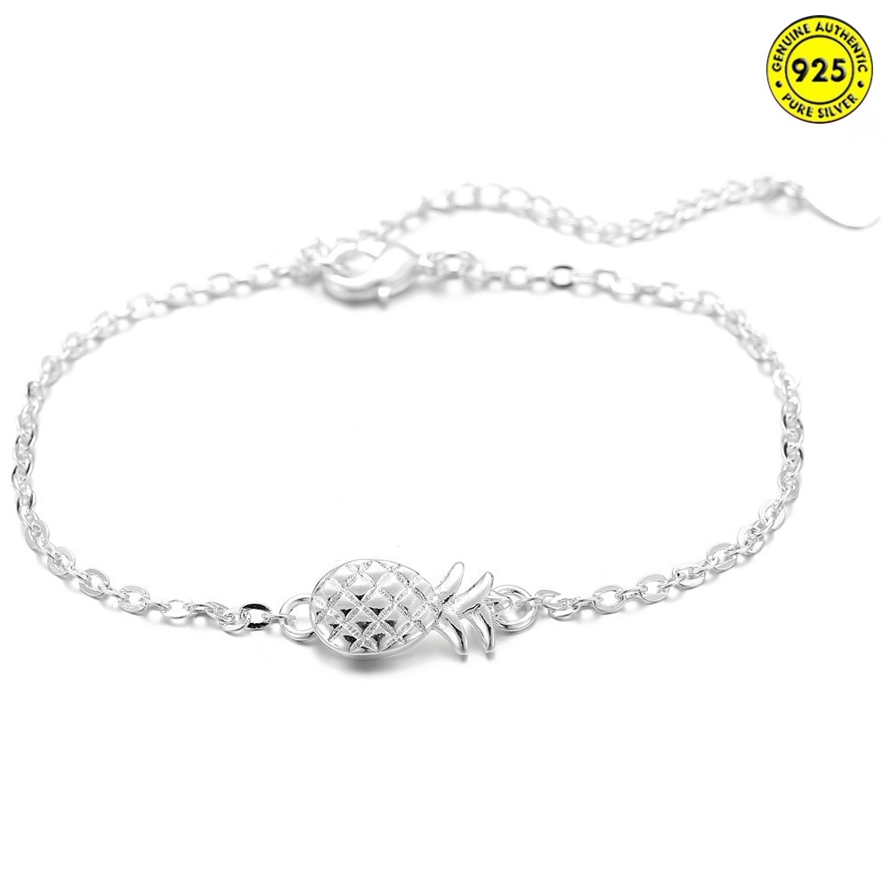 Gelang Tangan Rantai Sterling Silver 925 Motif Geometri Hollow Elegan Retro Untuk Wanita