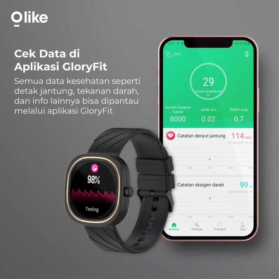 Olike Smartwatch Zeth W5 Jam Tangan Pintar Aluminium Pulse Oximeter ORIGINAL