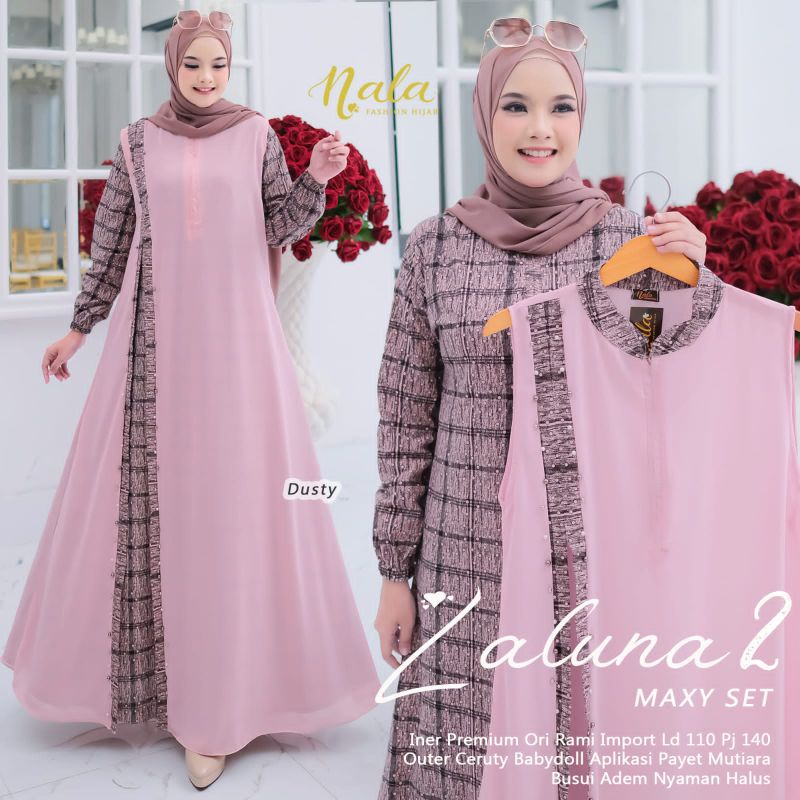 NEW LALUNA MAXY DRESS MATT INNER ORI RAMI IMPORT OUTER CERUTY BABYDOLL BUSUI FRIENDLY