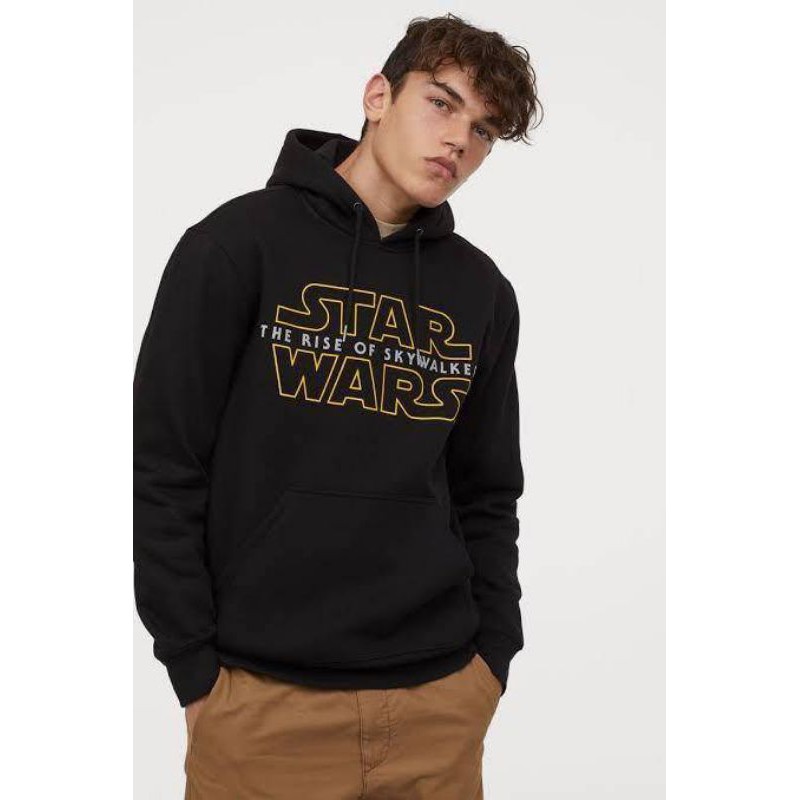 Hoodie H&M Star Wars Hitam | Hoodie H&M star wars the rise of skywalker chest bordir | Hoodie Pria
