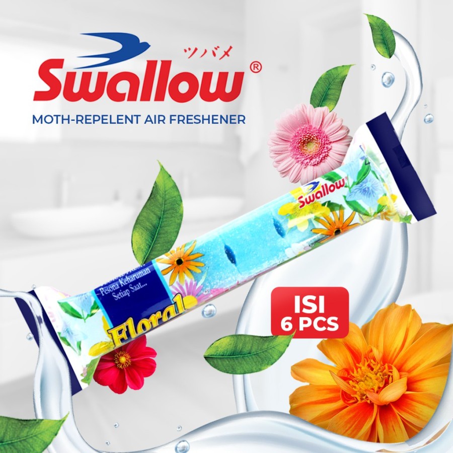 Swallow Floral Fresh Kamper / kapur barus Toilet wangi bunga isi 6