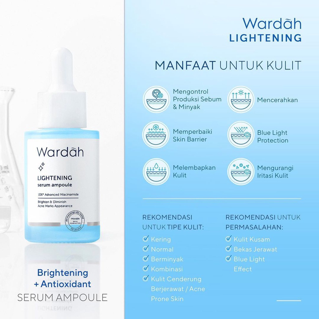 Wardah Lightening Serum Ampoule Niacinamide 30 ml / Wardah Lightening Series / Wardah Serum