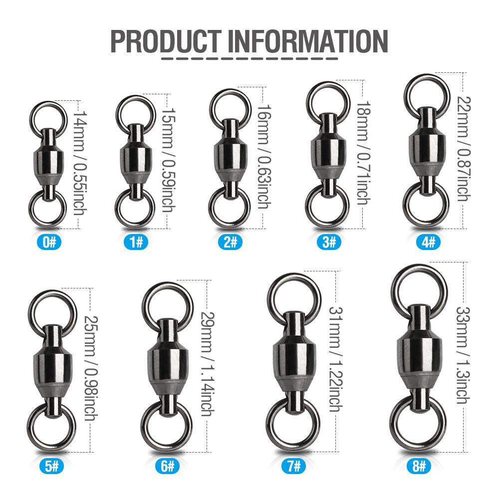 Lanfy Konektor Pancing Kekuatan Tinggi Super Kuat Stainless Steel Rolling Hooks Barrel Swivel Ring