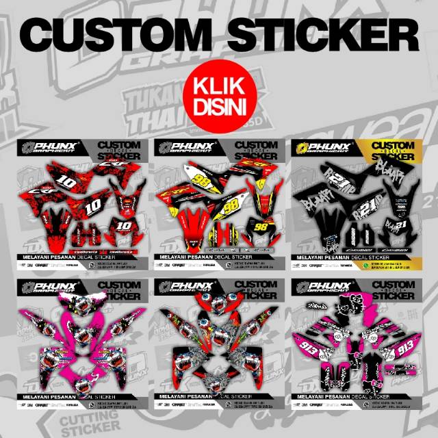 Stiker custom motor fu