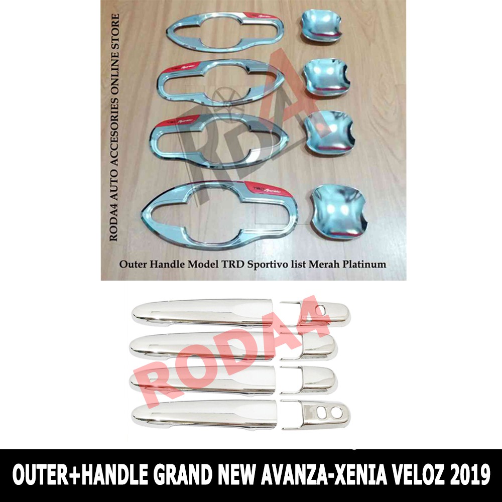 Paket Cover HandlePLUSOuter Gran New Avanza Xenia Veloz 2019 Chrome